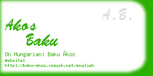 akos baku business card